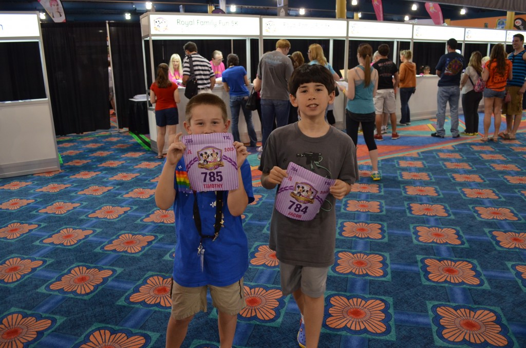 The kids were excited to get their runner numbers.