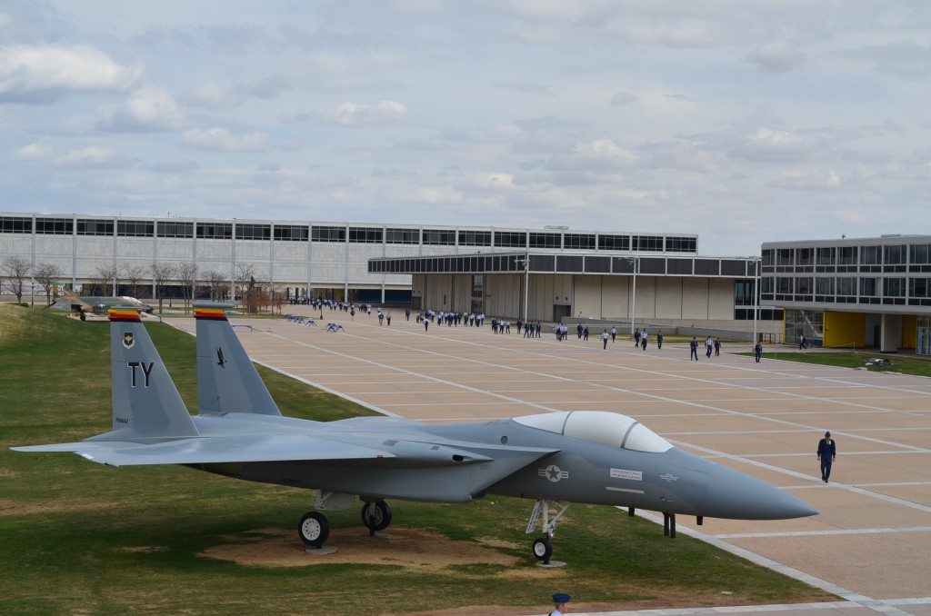 From the front of the chapel, you can have this view of the cadet area.