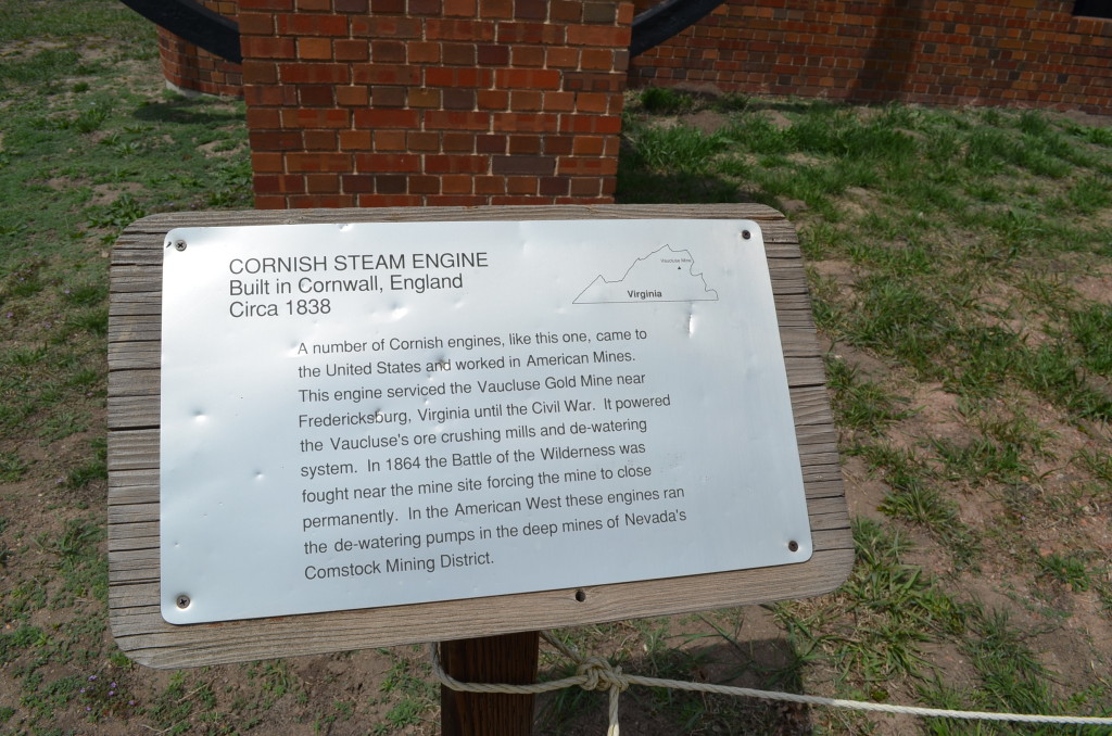 The placard about the Cornish Steam Engine.